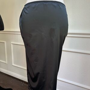 Les Jupons de Tess Sophisticated Slip Black Pencil Lingerie Skirt,Size M